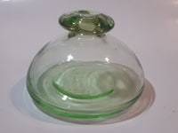 Vintage Ink Well Style Lime Green Blown Glass Bottle