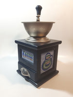 Mosaic Tile Wood and Metal Coffee Grinder Mill