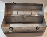 Vintage L. May Mfg Co. 14" Wide Polished Riveted Aluminum Metal Miner's Lunch Box