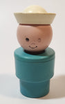 Vintage 1974 Fisher Price Jumbo Little People Blue Sailor 3 3/4" Tall Plastic Toy Figure