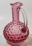 Vintage Fenton Cranberry Glass Hobnail 5 1/4" Tall Cruet Mini Pitcher Jug