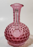 Vintage Fenton Cranberry Glass Hobnail 5 1/4" Tall Cruet Mini Pitcher Jug