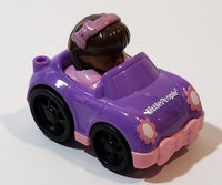 2013 Fisher Price Little People Wheelies Girl in Purple and Pink Car Plastic Toy Vehicle