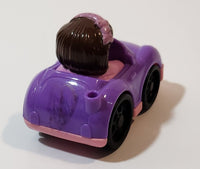 2013 Fisher Price Little People Wheelies Girl in Purple and Pink Car Plastic Toy Vehicle