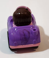 2013 Fisher Price Little People Wheelies Girl in Purple and Pink Car Plastic Toy Vehicle