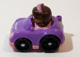 2013 Fisher Price Little People Wheelies Girl in Purple and Pink Car Plastic Toy Vehicle