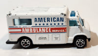 1989 Hot Wheels Workhorses American Ambulance White Die Cast Toy Car Emergency Paramedics Rescue Vehicle with Opening Rear Doors