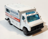 1989 Hot Wheels Workhorses American Ambulance White Die Cast Toy Car Emergency Paramedics Rescue Vehicle with Opening Rear Doors