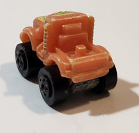 1987 Road Champs Semi Truck Orange Micro Mini Die Cast Toy Car Vehicle