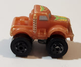 1987 Road Champs Semi Truck Orange Micro Mini Die Cast Toy Car Vehicle