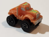 1987 Road Champs Semi Truck Orange Micro Mini Die Cast Toy Car Vehicle