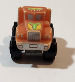 1987 Road Champs Semi Truck Orange Micro Mini Die Cast Toy Car Vehicle