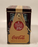 2000 Coca Cola Handy To Carry Home 6 Bottle Carton Embossed Tin Metal Container with Handle