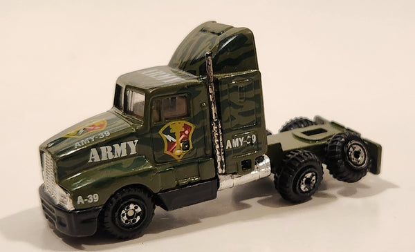 Unknown Brand ARMY AMY-39 A-39 Semi Tractor Truck Army Green Die Cast Toy Car Vehicle