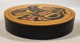 Vintage Clarence A. Wells Salmon and Spirit Bird Themed 10 1/2" Bent Wood Aboriginal Drum Art