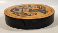 Vintage Clarence A. Wells Salmon and Spirit Bird Themed 10 1/2" Bent Wood Aboriginal Drum Art