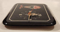 1980s Detroit Red Wings NHL Ice Hockey Team Black Lacquered Wood Wall Clock