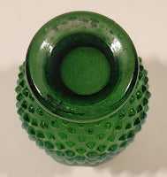 Vintage Fenton Hobnail Emerald to Mint Green 3 3/4" Tall Bud Vase with Ruffled Edge
