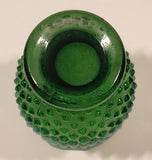 Vintage Fenton Hobnail Emerald to Mint Green 3 3/4" Tall Bud Vase with Ruffled Edge