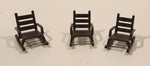Vintage Playmobil Patio Porch Rocking Chairs Brown Plastic Dollhouse Toys Set of 3