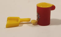 Vintage Renewal Dollhouse Miniature Dust Pan and Garbage Can Plastic Toys