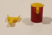 Vintage Renewal Dollhouse Miniature Dust Pan and Garbage Can Plastic Toys