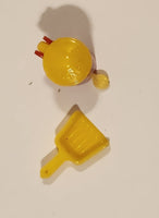 Vintage Renewal Dollhouse Miniature Dust Pan and Garbage Can Plastic Toys