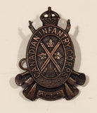 Vintage WWII Era Royal Canadian Infantry Corps Acer Curved Metal Cap Hat Badge