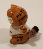 Vintage Enesco Garfield Bowler Holding Ball 2 1/2" Ceramic Figurine