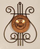 Vintage Cooper Lyre Themed Copper Metal Wall Thermometer Made in U.S.A.