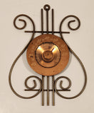 Vintage Cooper Lyre Themed Copper Metal Wall Thermometer Made in U.S.A.