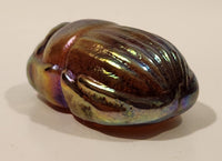 Robert Held Egyptian Scarab Beetle Iridescent Art Glass Paperweight Not Signed