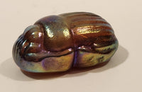 Robert Held Egyptian Scarab Beetle Iridescent Art Glass Paperweight Not Signed