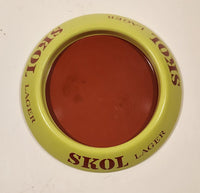 Skol Lager Beer Lime Green and Red 6" Metal Ash Tray