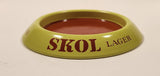 Skol Lager Beer Lime Green and Red 6" Metal Ash Tray