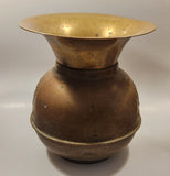 Antique Redskin Brand Chewing Tobacco Cut Plug Large Brass 10" Tall Spittoon