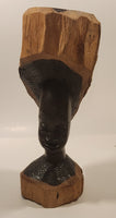 Bushcraft Trading South Africa Female Head Bust 10 3/4" Hand Carved Wood African Sculpture