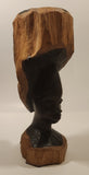 Bushcraft Trading South Africa Female Head Bust 10 3/4" Hand Carved Wood African Sculpture