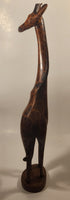 Hand Carved Wood Giraffe 24" African Animal Sculpture