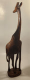 Hand Carved Wood Giraffe 24" African Animal Sculpture