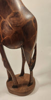 Hand Carved Wood Giraffe 24" African Animal Sculpture