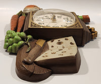 Vintage 1973 Burwood Products New Haven Cheese and Wine with Vegetables 3D Wall Clock