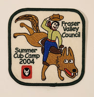 Fraser Valley Council Summer Cub Camp 2004 Embroidered Fabric Patch Badge