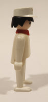 1974 Geobra Playmobil Brown Hair Ambulance Paramedic in White with Hat 3" Tall Toy Figure