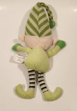 Green Striped Christmas Elf 11" Stuffed Plush Toy