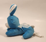 Blue and White Bunny Rabbit with Bow 6 1/2" Stuffed Plush Toy