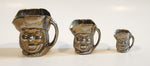 Vintage Toby Mugs Metal Miniature Set of 3 Different Sizes