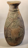 Native American Navajo Kokopelli Fertility Deities Flute Dancers 17" Tall Heavy Clay Pottery Jug Jar