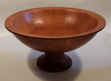 Heavy Wood Pedestal Table Center Fruit Bowl