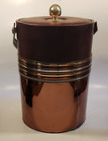 Vintage Mid Century Brown 12 1/2" Tall Copper Ice Bucket Pail with Lid and Handle